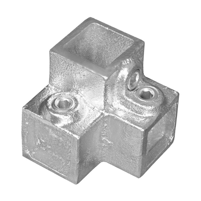 40mm Square 3 Way Elbow For Box Section Square Tube