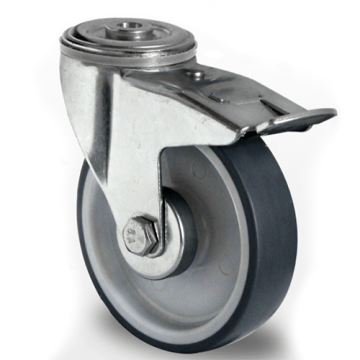 Swivel Braked Bolt Hole Caster To suit Key Clamp Tables